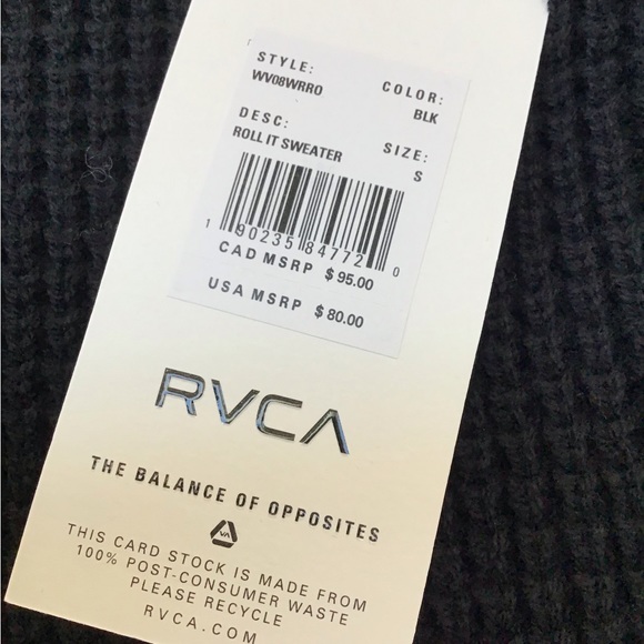 RVCA ‘ROLL IT SWEATER’ WAFFLE KNIT TURTLENECK - Picture 8 of 11